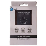 Wholesale-ONN ONB17AV009E Bi-Directional HDMI Switch 4K 2x1/1x2-Bi-Directional HDMI Splitter and Switch-Electro Vision Inc