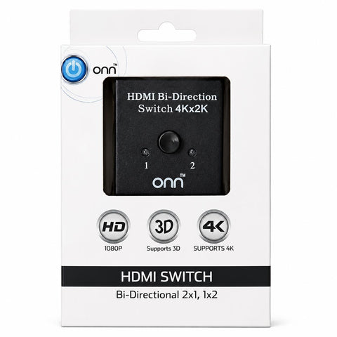 Wholesale-ONN ONB17AV009E Bi-Directional HDMI Switch 4K 2x1/1x2-Bi-Directional HDMI Splitter and Switch-Electro Vision Inc