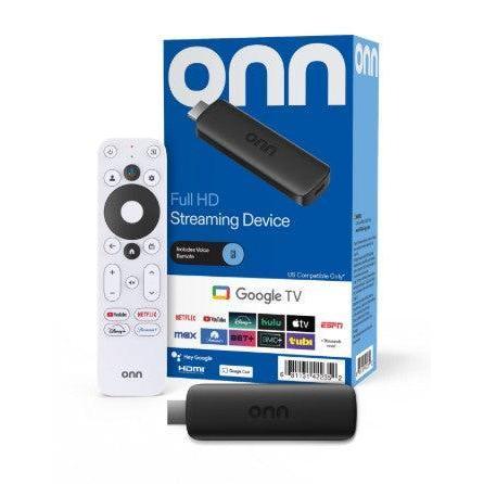 Wholesale-Onn Full HD Streaming Device, Google TV - Fast Streaming, 8GB Storage, 1.5GB RAM, Remote with Voice Control-Streaming Stick-Electro Vision Inc