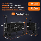 Wholesale-Originsure FoldingCart Collapsible Wagon Cart Foldable - Portable Heavy Duty Folding Beach Wagons with Wheels-Electro Vision Inc