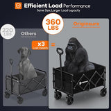 Wholesale-Originsure FoldingCart Collapsible Wagon Cart Foldable - Portable Heavy Duty Folding Beach Wagons with Wheels-Electro Vision Inc