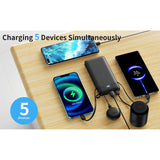 Wholesale-PB-107 – Power Bank 10,000mAh, Built-in Cables, USB-C Input/Output, USB-A, AC Wall Plug, LCD Display-Power Bank-Electro Vision Inc