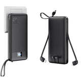 Wholesale-PB-107 – Power Bank 10,000mAh, Built-in Cables, USB-C Input/Output, USB-A, AC Wall Plug, LCD Display-Power Bank-Electro Vision Inc