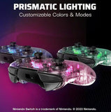Wholesale-PDP 137-NA Afterglow LED Wireless Deluxe Gaming Controller; Multicolor - Nintendo Switch - Transparent-Game Controllers-Electro Vision Inc