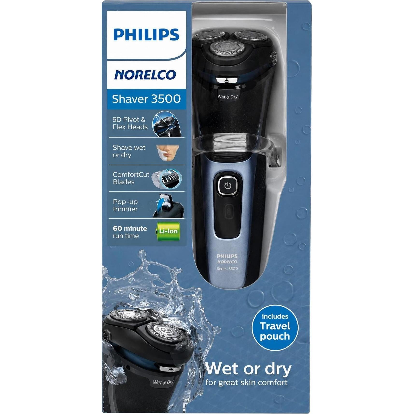 Wholesale-PHILIPS Norelco S3212/82 Rechargeable Wet & Dry Electric Shaver - Black-Shaver-Electro Vision Inc