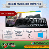 Wholesale-POLAROID PWK-1103MM PRO Wired Keyboard-Electro Vision Inc