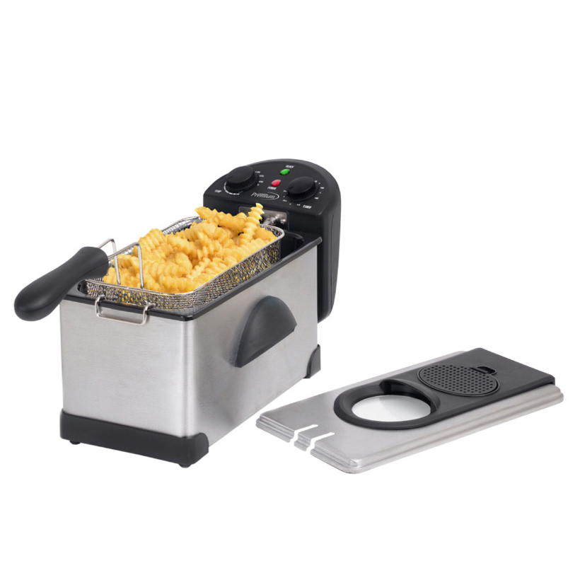 Wholesale-PREMIUM PDF302T DEEP FRYER 3 L S.S. WITH TIMER-Electro Vision Inc