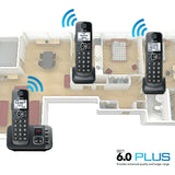 Wholesale-Panasonic KXTG3833M-R/B - 3-Handset Cordless Phone System with Answering System - CERTIFIED REFURBISHED-Electro Vision Inc