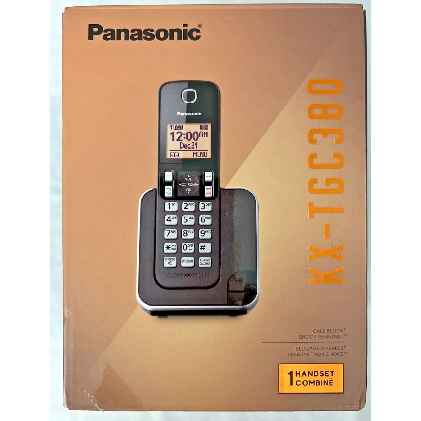 Wholesale-Panasonic KXTGC380-R/B Cordless Phone One Handset - CERTIFIED REFURBISHED-Cordless Phone-Electro Vision Inc