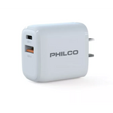 Wholesale-Philco 20W Dual Port Wall Charger – USB-C + USB-A, Power Delivery & Quick Charge, US Plug-USB Wall Charger-Electro Vision Inc