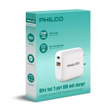 Wholesale-Philco 20W Dual Port Wall Charger – USB-C + USB-A, Power Delivery & Quick Charge, US Plug-USB Wall Charger-Electro Vision Inc