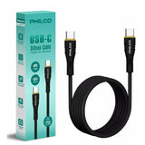 Wholesale-Philco FLC2610B USB-C to USB-C Silicone Cable 1.2m, 20W - Black-USB Cable-Electro Vision Inc