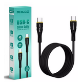 Wholesale-Philco FLC2610B USB-C to USB-C Silicone Cable 1.2m, 20W, Black-Electro Vision Inc