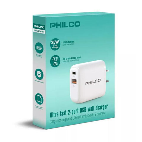 Wholesale-Philco FLP4320AW 20W Dual Port Wall Charger – USB-C + USB-A, Power Delivery & Quick Charge, US Plug-USB Wall Charger-Electro Vision Inc