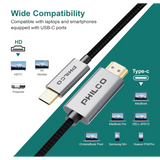 Wholesale-Philco PAH1314C-GY USB-C to HDMI Cable 6ft, 4K, 60Hz MacBook/iPad Compatible (Black)-USB-C Cable-Electro Vision Inc
