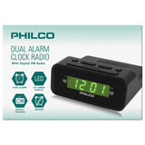 Wholesale-Philco PAR1006 Alarm Clock Radio Bluetooth Green Display 110-220V-Alarm Clock-Electro Vision Inc