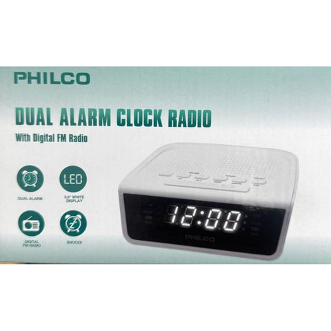 Wholesale-Philco PAR2106 Alarm Clock Radio 110-220V - White-Alarm Clock-Electro Vision Inc