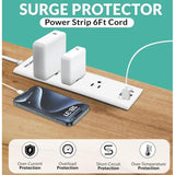 Wholesale-Philco PAS4003WH Power Strip, 4 Outlets, 1 USB-C port, and 2 USB-A Ports-Power Strip-Electro Vision Inc