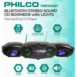 Wholesale-Philco PBB3010B Portable Bluetooth Boombox CD player AM FM Radio-Boombox-Electro Vision Inc