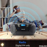 Wholesale-Philco PJC7000BT Portable CD Player Boombox Bluetooth Cassette Radio-Boombox-Electro Vision Inc