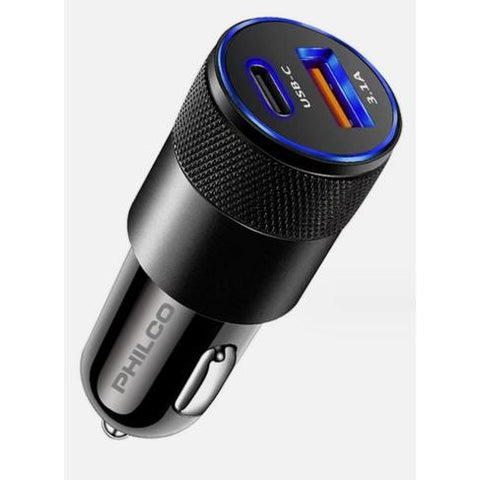 Wholesale-Philco PMA2024BK Dual Port Car Charger 20W-Port Charger-Electro Vision Inc