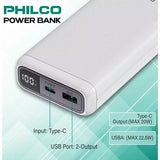 Wholesale-Philco PMA8224BK 20,000mAh Power Bank 22.5W PD Fast Charger, Portable External Battery-Power Bank-Electro Vision Inc