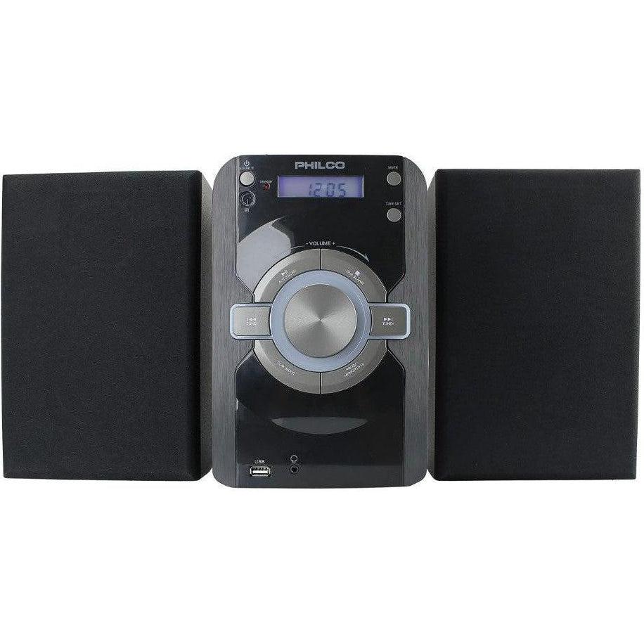 Wholesale-Philco PSS2000BK Mini Stereo Shelf System 15W Bluetooth 110-240 Volts-Mini Stereo-Electro Vision Inc