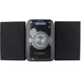 Wholesale-Philco PSS2000BK Mini Stereo Shelf System 15W Bluetooth 110-240 Volts-Mini Stereo-Electro Vision Inc