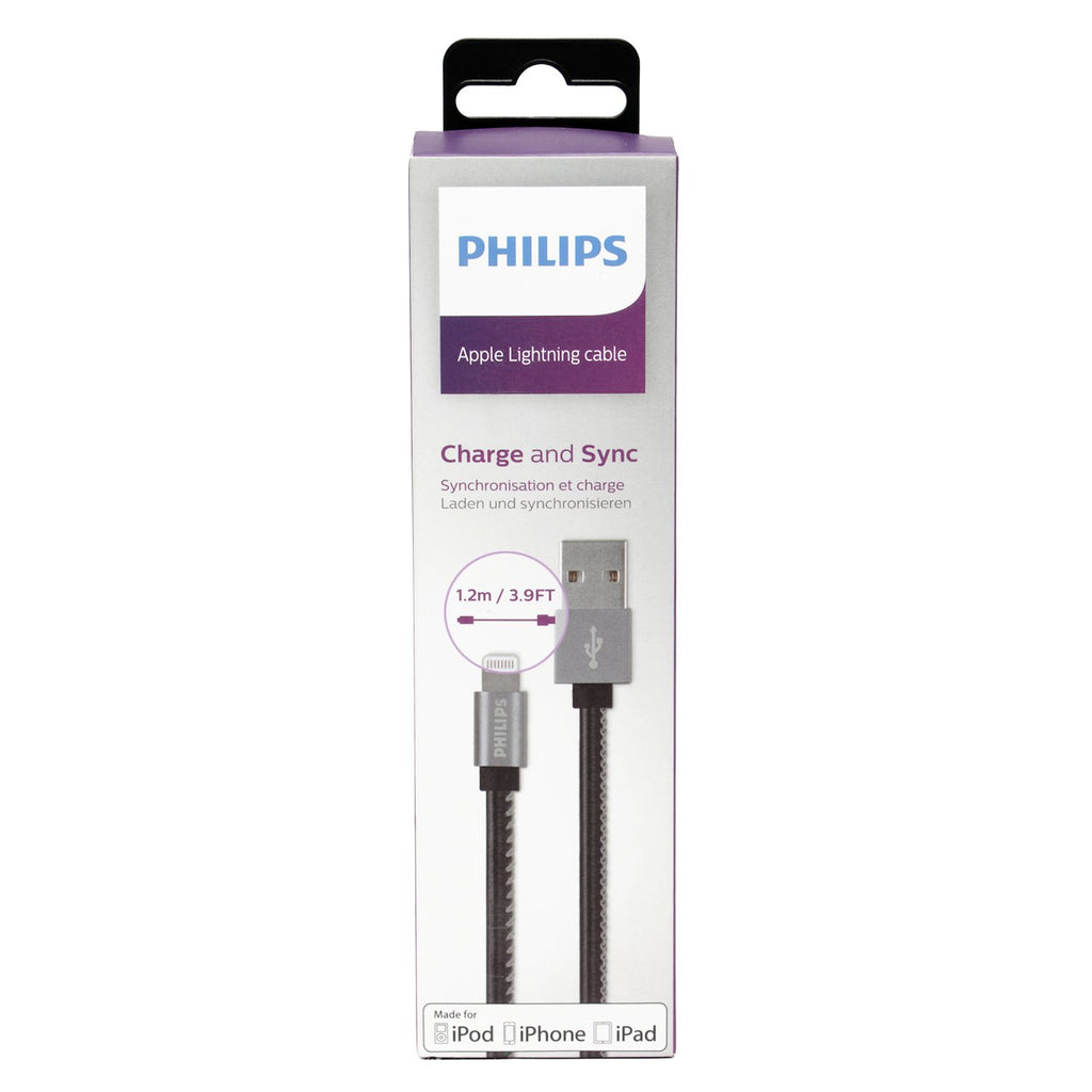 Philips Rd Cable Philips DLC2508C Lightning Cable 1.2M - Black – Electro Vision Inc