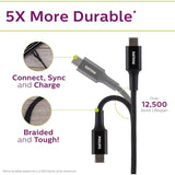 Wholesale-Philips DLC4206BL/379 USB-C to Lightning Cable, 6ft, Premium, Black-USB Cable-Electro Vision Inc