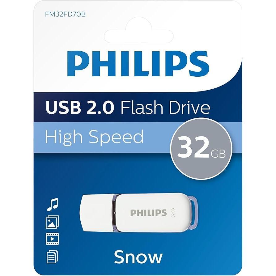 Wholesale-Philips PHMMD32GSNOWU2 Snow Edition 32GB USD 2.0-Electro Vision Inc