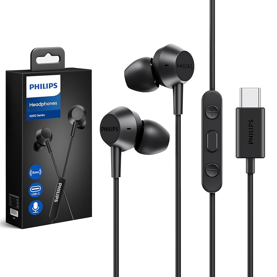 Wholesale-Philips PRO6105 Audio Wired Earbuds, Headphone with Mic, Hi-Res Audio Bl-Electro Vision Inc