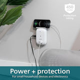 Wholesale-Philips Phi-SPS6026WA/37 USB 2.4A, 2pk 6-Outlet Tap w/ Shelf - White-Power Strip-Electro Vision Inc