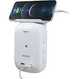 Wholesale-Philips Phi-SPS6026WA/37 USB 2.4A, 2pk 6-Outlet Tap w/ Shelf - White-Power Strip-Electro Vision Inc