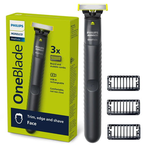 Wholesale-Philips QP1424/70 Norelco Oneblade Original Face, Powered Electric Shaver and Trimmer, QP1424/70-Electro Vision Inc