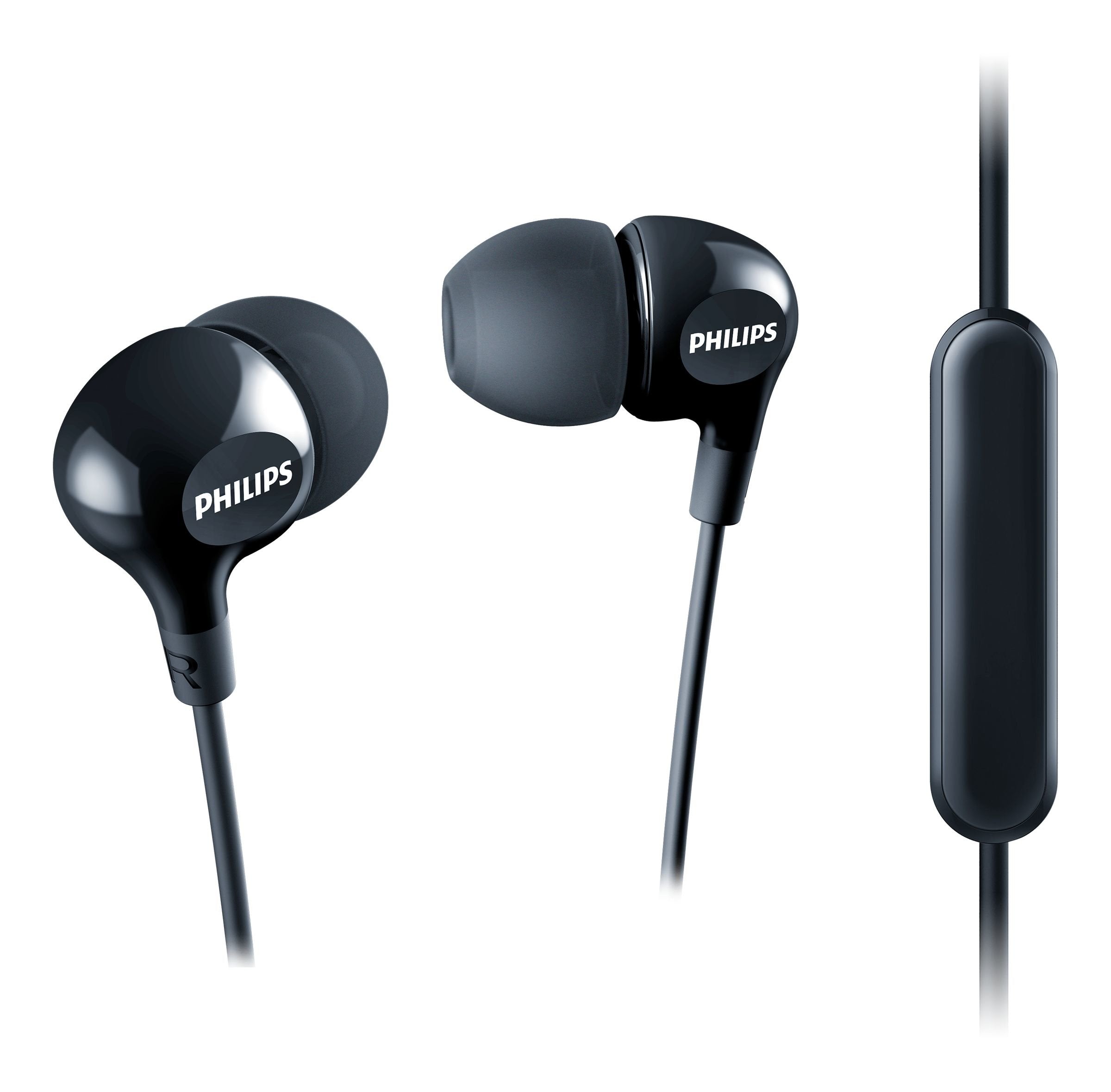 Wholesale-Philips SHE1405 In-Ear Headphone Headset with Mic - Black-Earbuds | Headphone-Electro Vision Inc