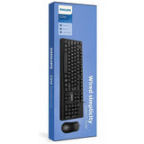 Wholesale-Philips SPT6214 Wired Keyboard and Mouse Combo - Black-Keyboard & Mouse-Electro Vision Inc