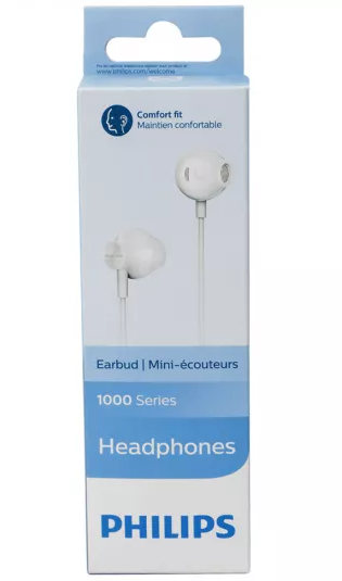Wholesale-Philips TAUE100WT 1000 Series Headset - White-Headset-Electro Vision Inc