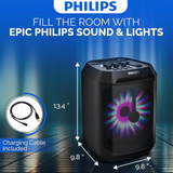 Wholesale-Philips TAX2208 Portable Bluetooth Speaker Black 8"-Electro Vision Inc