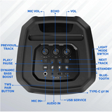 Wholesale-Philips TAX2208 Portable Bluetooth Speaker Black 8"-Electro Vision Inc