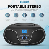 Wholesale-Philips TAZ3300BK Bluetooth CD Player Boombox FM USB AUX 110/240V - Black-Boombox Radio-Electro Vision Inc