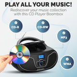 Wholesale-Philips TAZ3300BK Bluetooth CD Player Boombox FM USB AUX 110/240V - Black-Boombox Radio-Electro Vision Inc