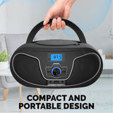 Wholesale-Philips TAZ3300BK Bluetooth CD Player Boombox FM USB AUX 110/240V - Black-Boombox Radio-Electro Vision Inc