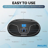Wholesale-Philips TAZ3300BK Bluetooth CD Player Boombox FM USB AUX 110/240V - Black-Boombox Radio-Electro Vision Inc