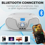 Wholesale-Philips TAZ3300WHT Bluetooth CD Player Boombox FM USB AUX 110/240V - White-Boombox Radio-Electro Vision Inc