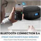 Wholesale-Philips TAZ4300BK Bluetooth CD Player Boombox FM USB AUX 110/240V - Black-Boombox Radio-Electro Vision Inc