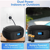 Wholesale-Philips TAZ4300BK Bluetooth CD Player Boombox FM USB AUX 110/240V - Black-Boombox Radio-Electro Vision Inc