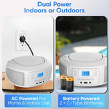 Wholesale-Philips TAZ4300WT Bluetooth CD Player Boombox FM USB AUX 110/240V - White-Boombox Radio-Electro Vision Inc
