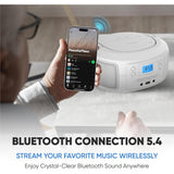Wholesale-Philips TAZ4300WT Bluetooth CD Player Boombox FM USB AUX 110/240V - White-Boombox Radio-Electro Vision Inc