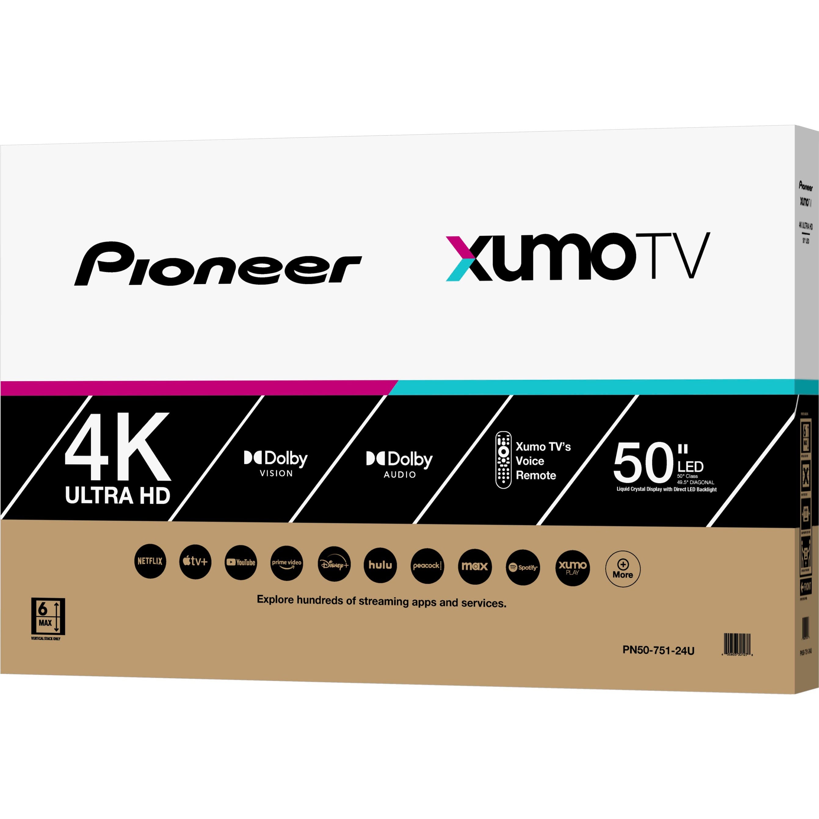 Wholesale-Pioneer PN50-751-24U - 50" Class LED 4K UHD Smart Xumo TV-Smart TV-Electro Vision Inc